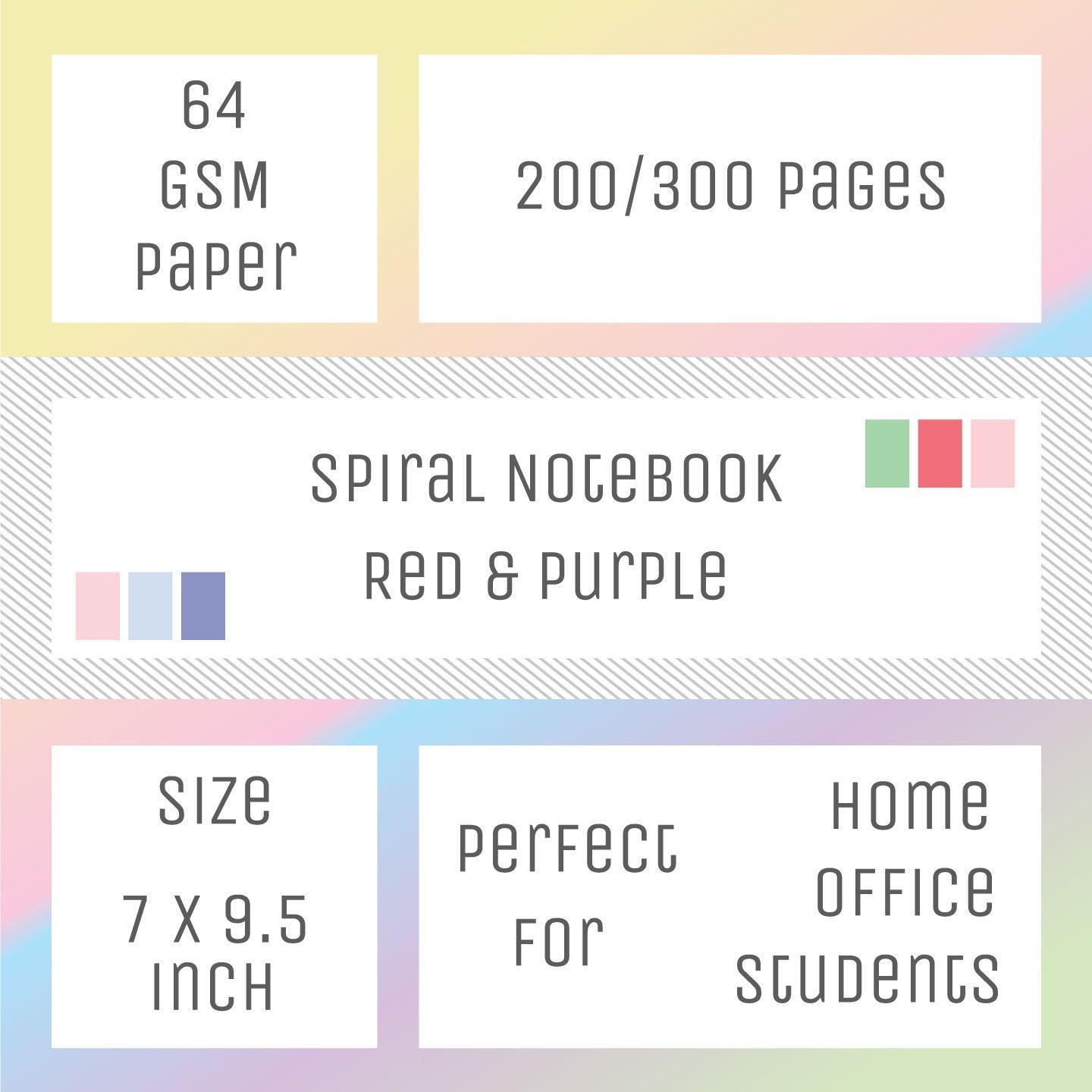 B5 Spiral/Wiro Notebooks - 200 pages - pack of 2 - Fun Lines