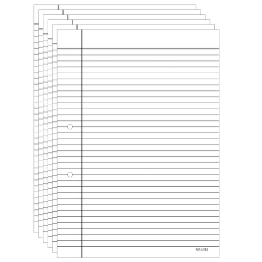 Pre Punched Ruled A4 sheets - Pack of 100