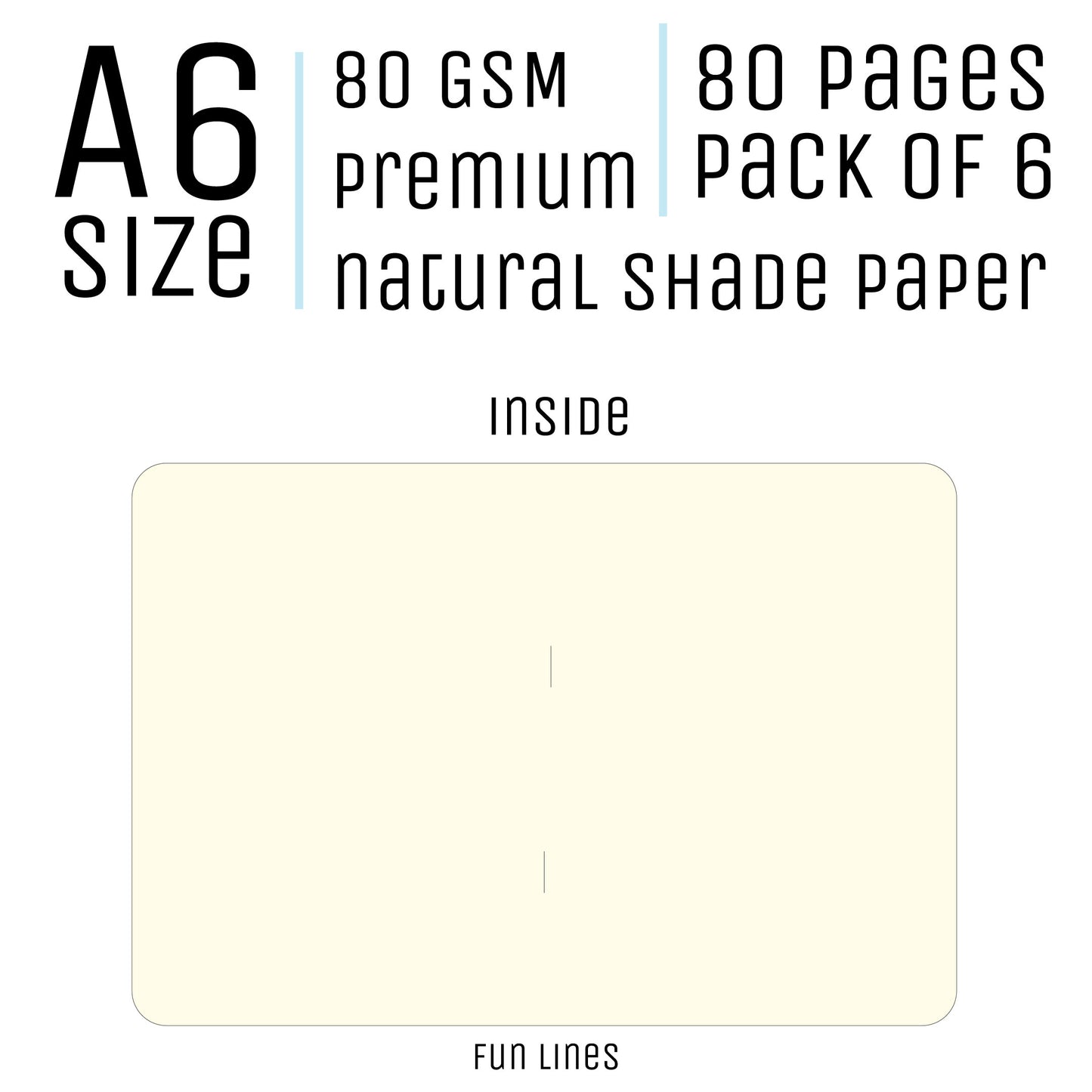 A6 Notebooks - Pack of 6- 80 pages