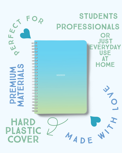 Soft Touch Solid Plastic Cover Notebooks - A5 - 160 Pages