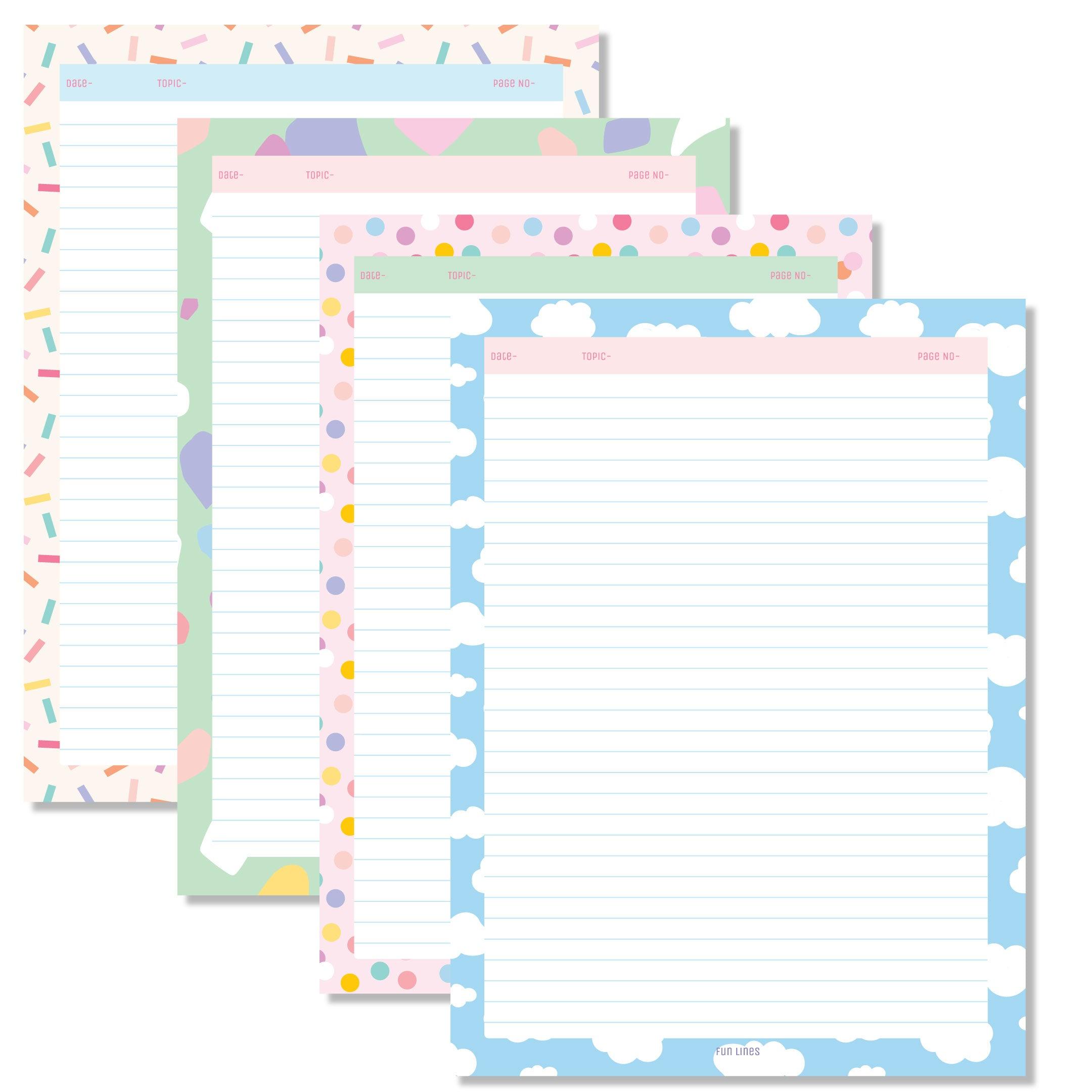 Designer A4 Project Papers For Students – Fun Lines