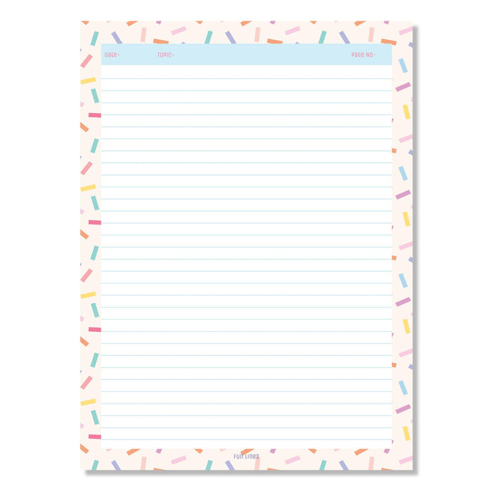 Project File Paper Printable Designer A4 Project Papers For Students – Fun Lines