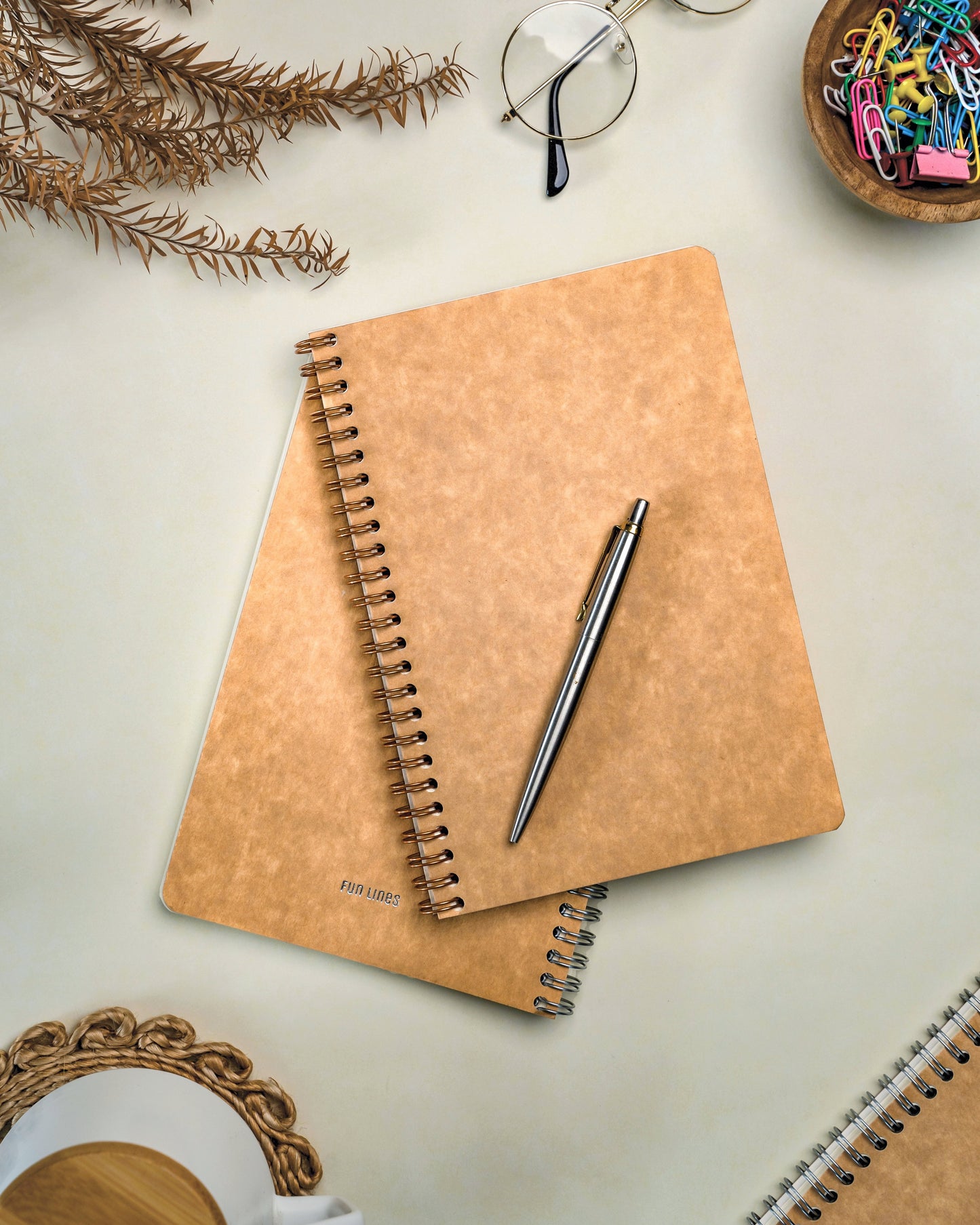 Kraft Notebooks - Pack of 2 - Copper & Silver Wire