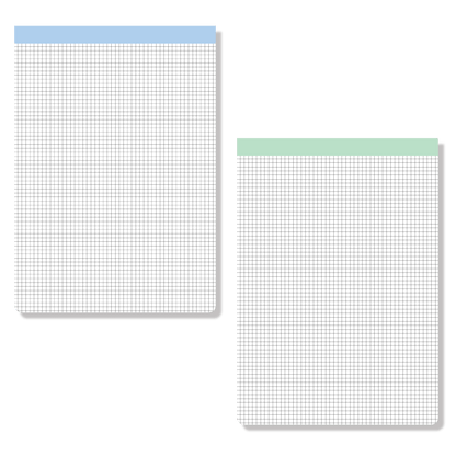 Quad Ruled Paper Pad - Perforated - 100 sheets - 200 pages - Fun Lines