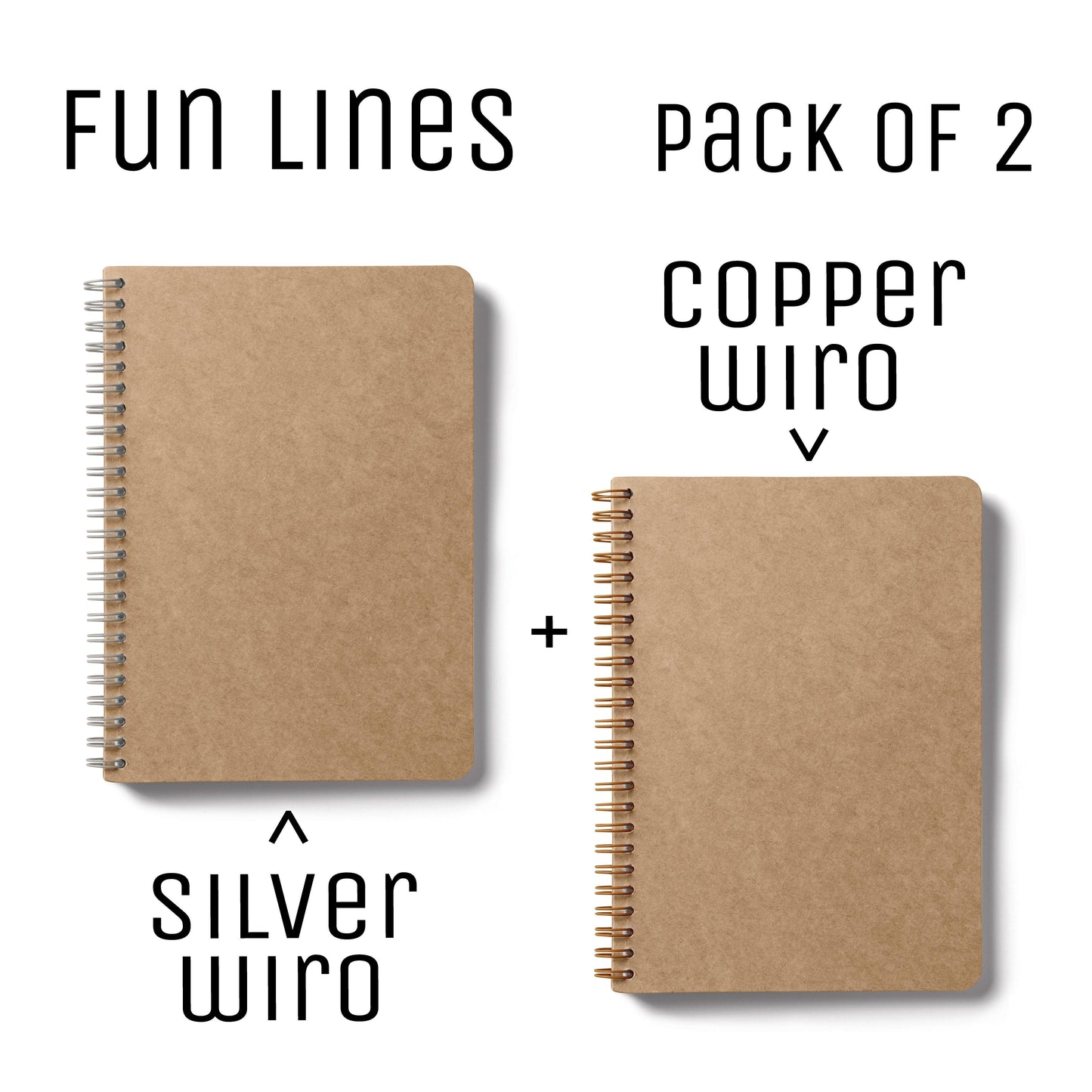 Kraft Notebooks - Fun Lines