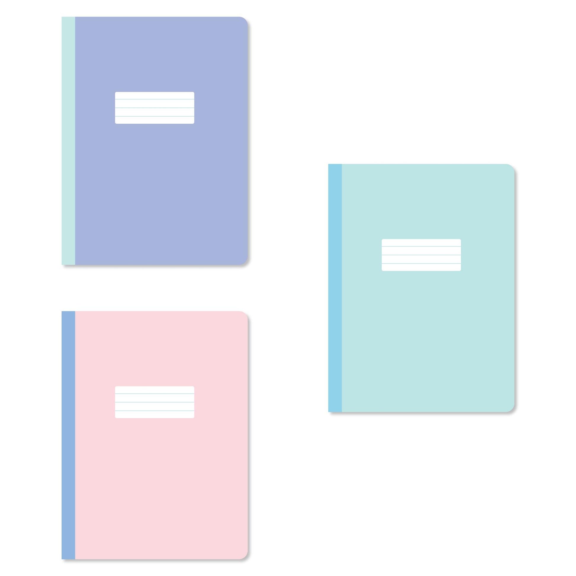 Candy Pastel - A4 Notebooks - Pack of 3 - Fun Lines